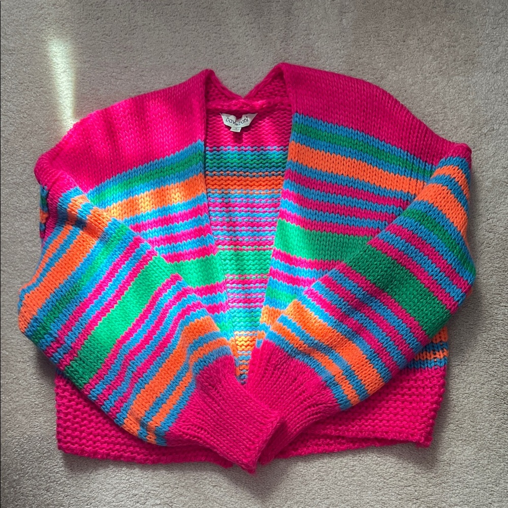 DAVI & DANI Vibrant Multicolor Cardigan